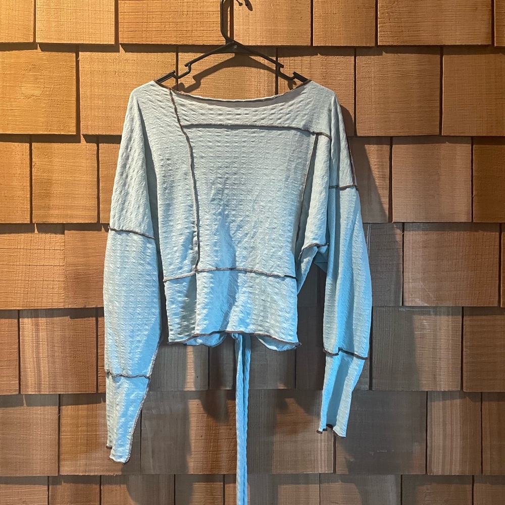 Women's Light Blue Long Sleeve Top